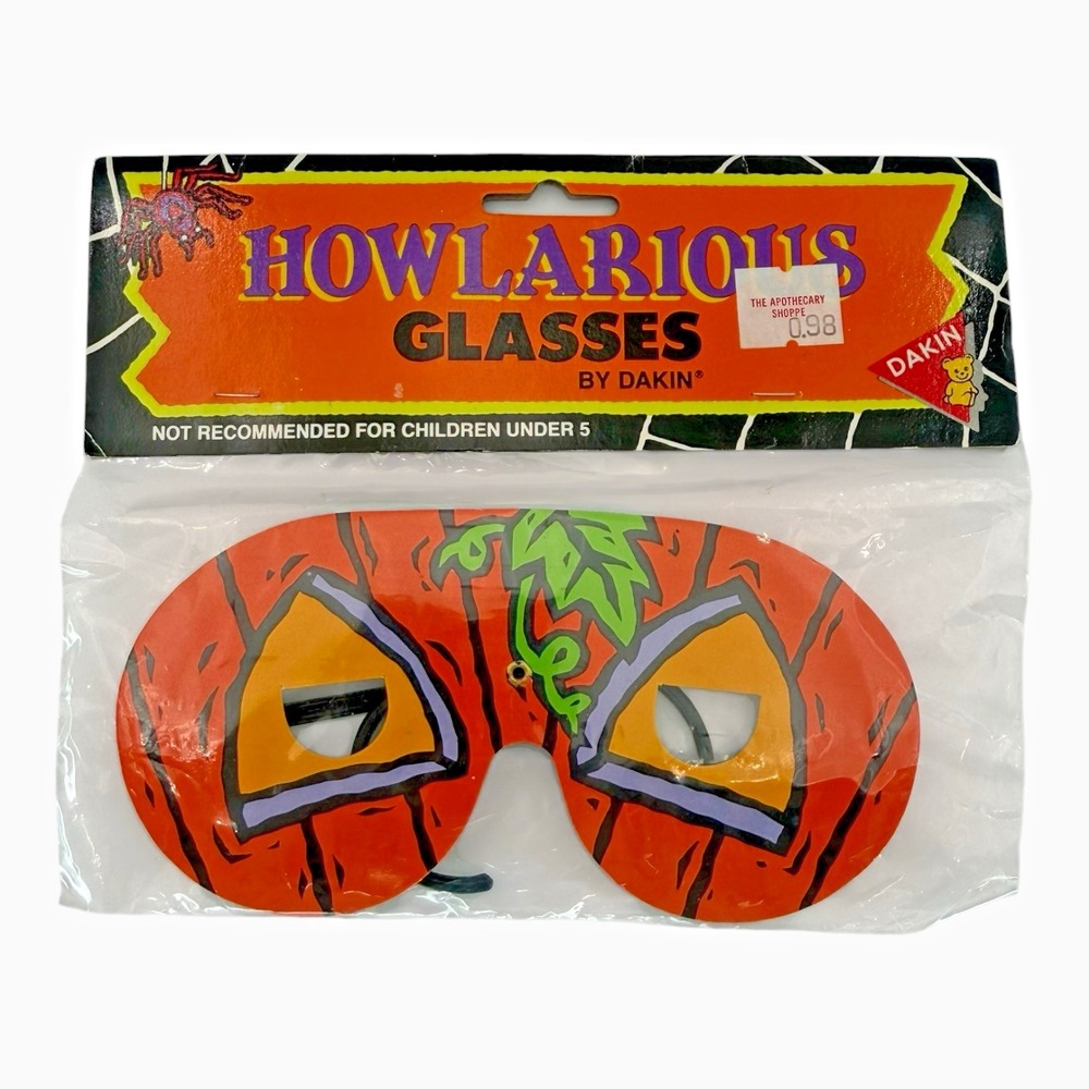 1991 Dakin “Howlarious” Jack O Lantern Pumpkin Mask Funny Glasses Halloween VTG